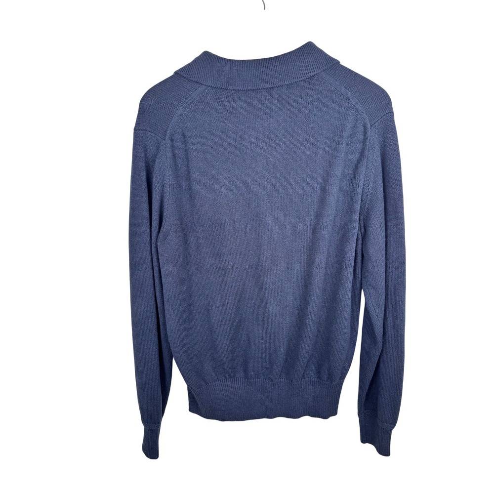 Buck Mason Polo Sweater Mens M Black 100% Cotton Long Sleeve Academic Preppy - Picture 5 of 6